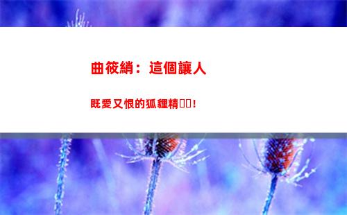 曲筱綃：這個讓人既愛又恨的狐貍精！